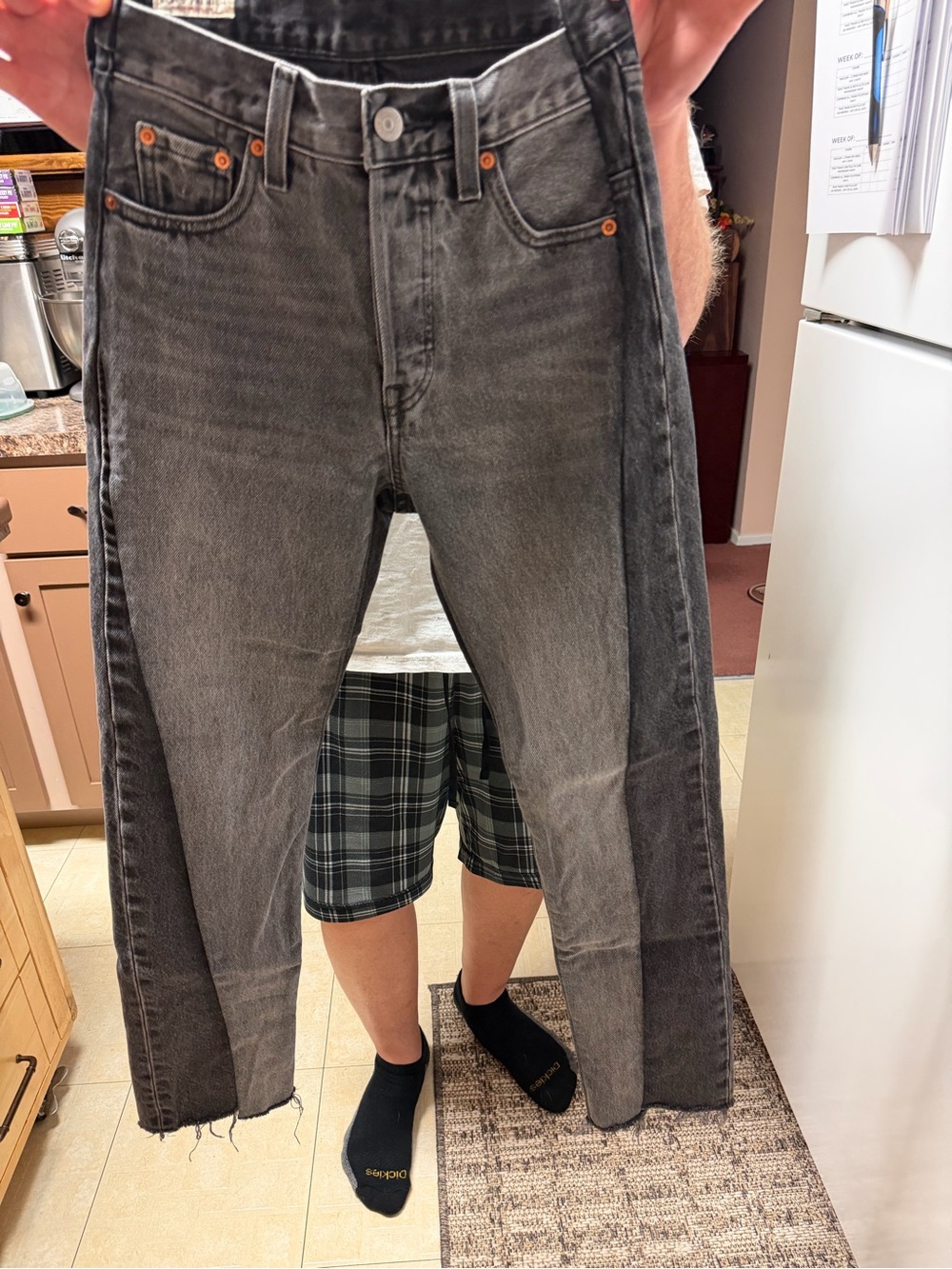 Women’s Levi's Two-Tone Washed Black Straight-Leg Jeans 23 x 30 Size 00